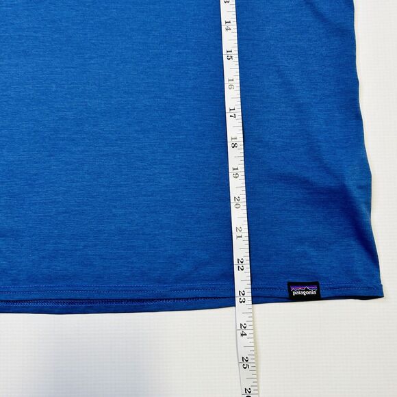 Patagonia Shirt Womens Small Blue Moisture Wicking Tee Shirt Trail Run - Picture 4 of 8